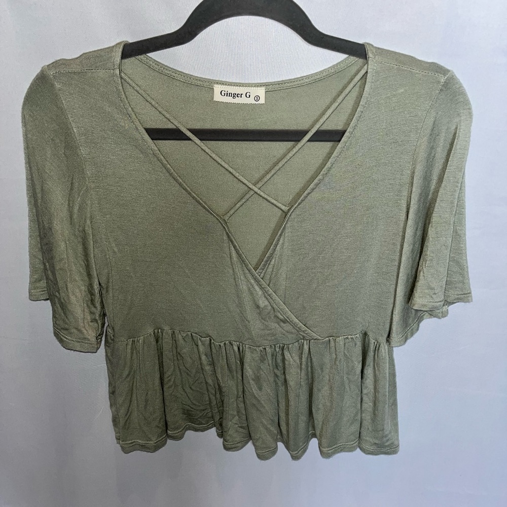 Ginger G Green Peplum Top.